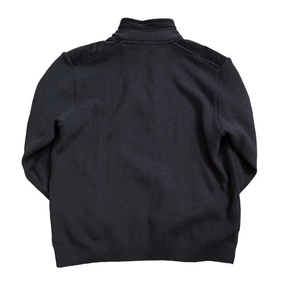 Amerigo Vespucci Made in Italy Pure Wool Leather Trimmed 1/4 Zip Sweater XL - Picture 9 of 14